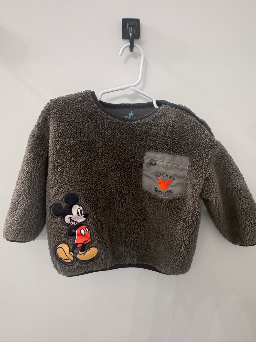 Disney Brown Sherpa Mickey Mouse Pullover Sweatshirt